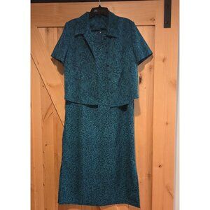 VTG MHM Mellisa Harper Ditzy Floral Paisley Cottage Dress Jacket Set Size 8